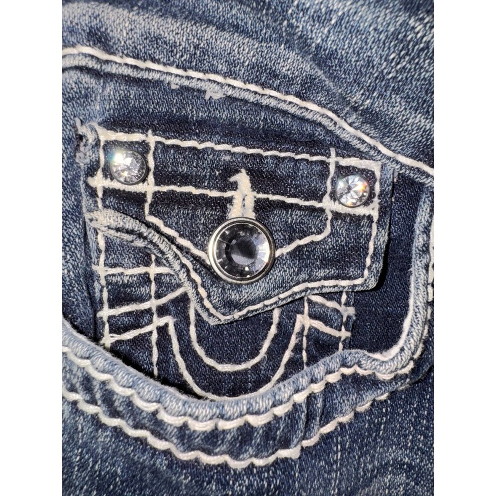 True Religion Womens Distressed Bootcut Jeans Size 28 Made In USA - Picture 3 of 14